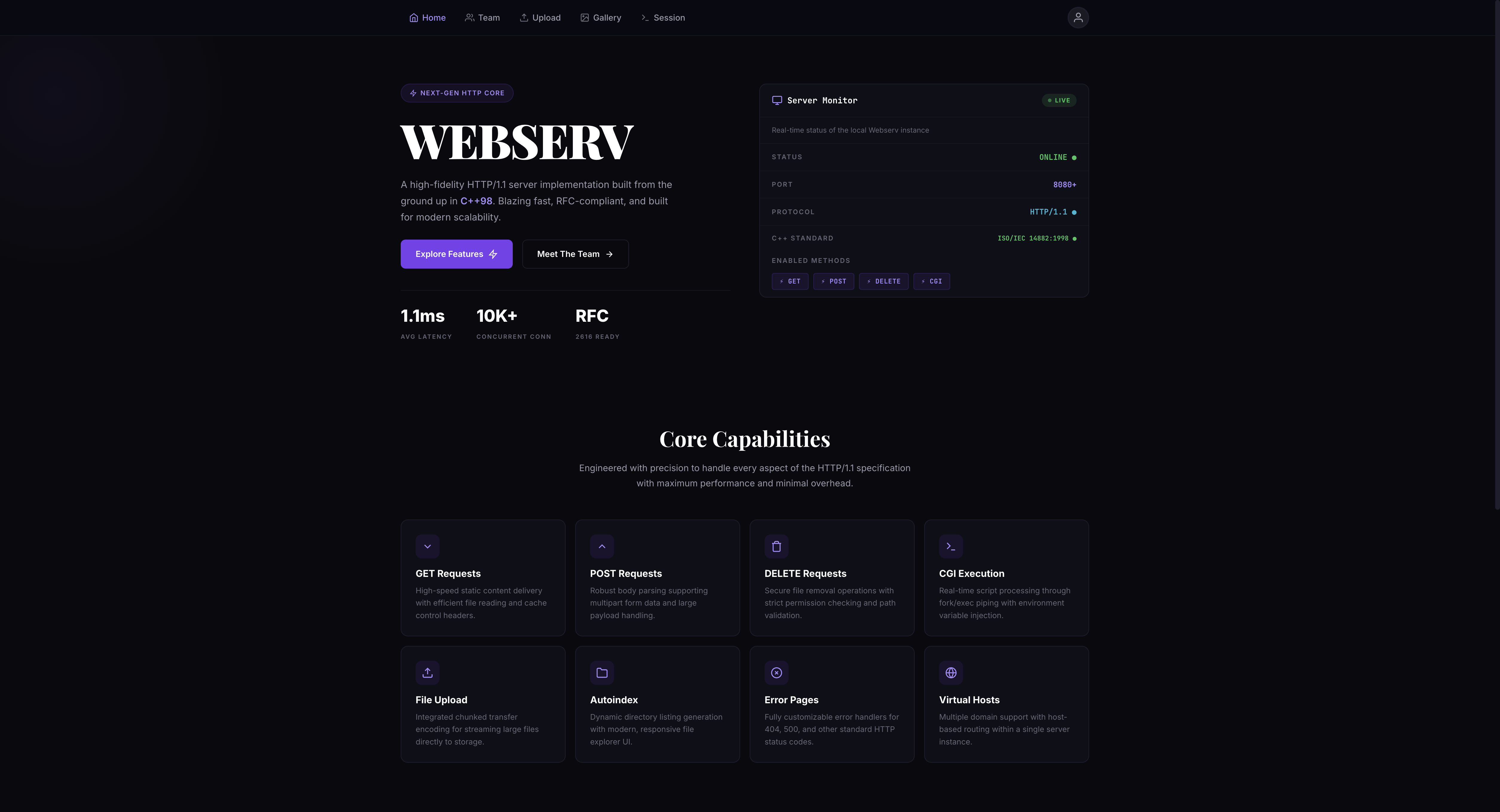 Custom HTTP Server Engine